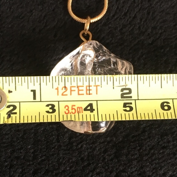 Vintage Gold Tone Clear Rock Necklace - Picture 10 of 10